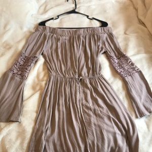 Lavender off the shoulder dress